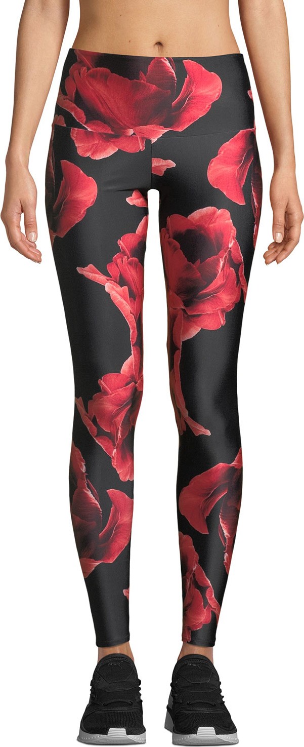 ONZIE High-Rise Floral-Print Performance Leggings