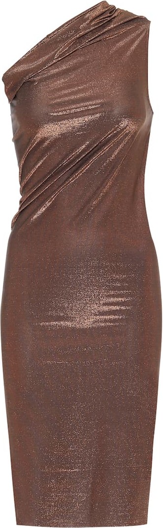 Rick Owens Lilies one-shoulder metallic dress