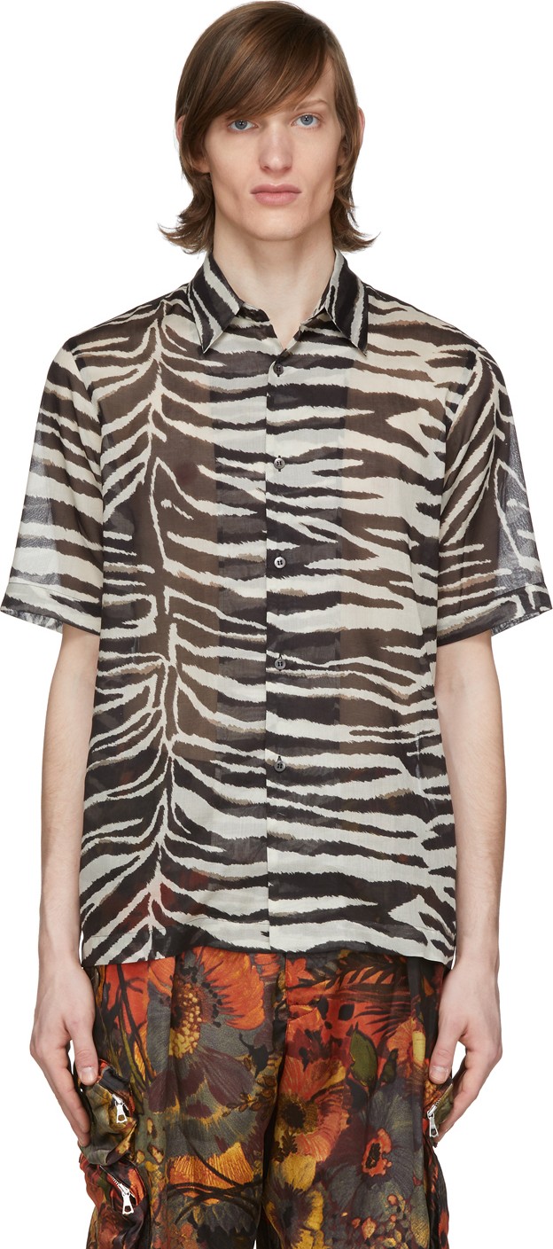 Dries Van Noten Black & White Zebra Shirt