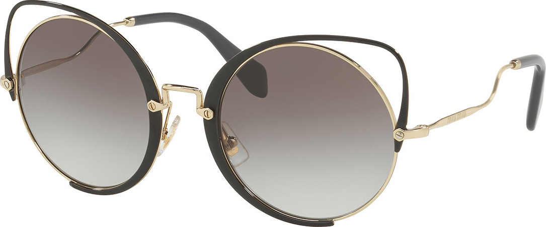Miu Miu Cutout Cat-Eye Gradient Sunglasses, Noir