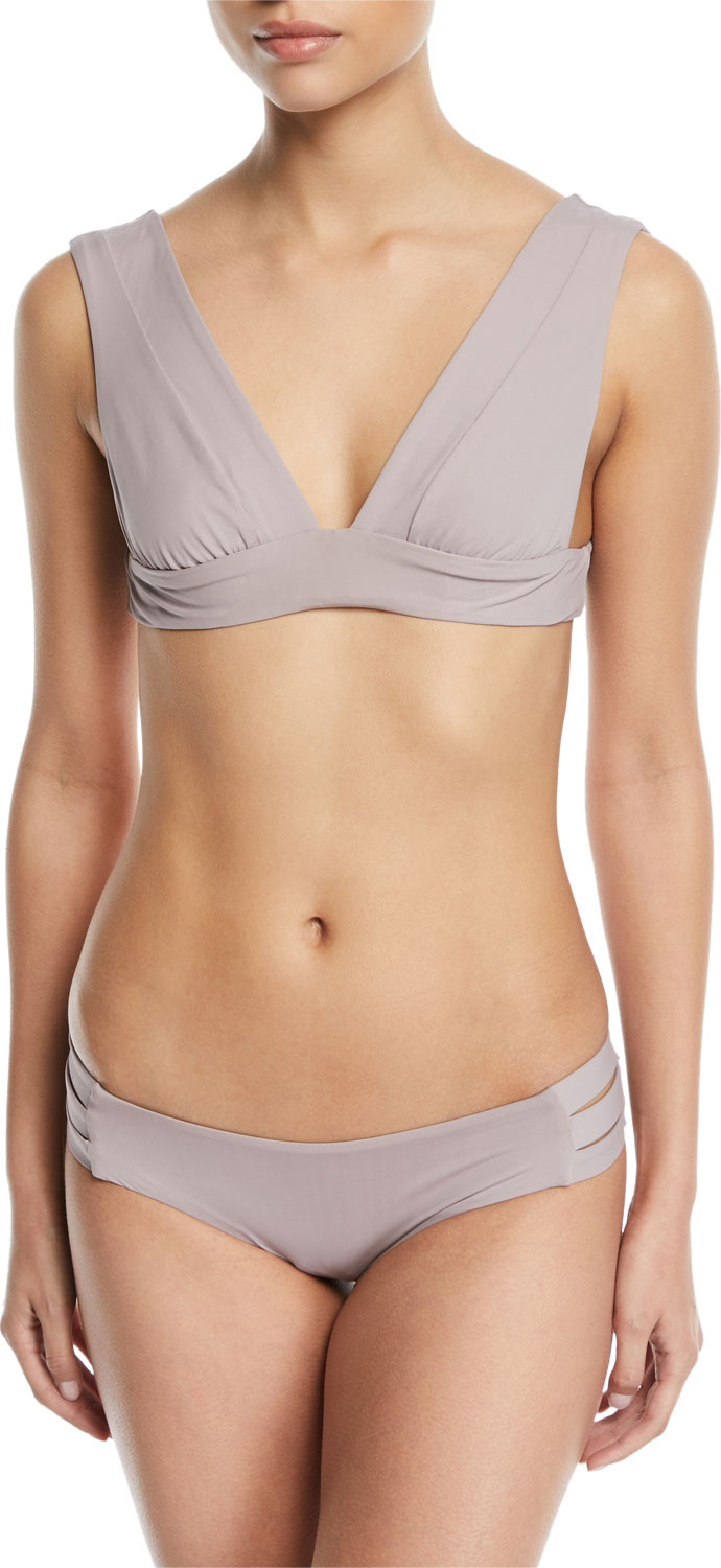 Vitamin A Magnolia V-Neck Solid Swim Top