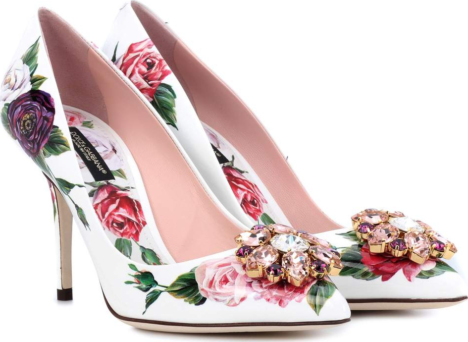 Dolce & Gabbana Floral-printed patent leather pumps