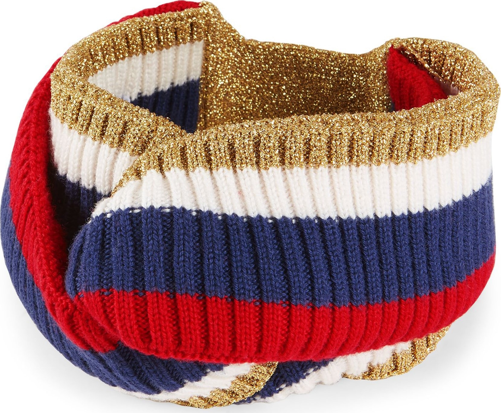 Gucci Metallic Stripe Knit Head Wrap