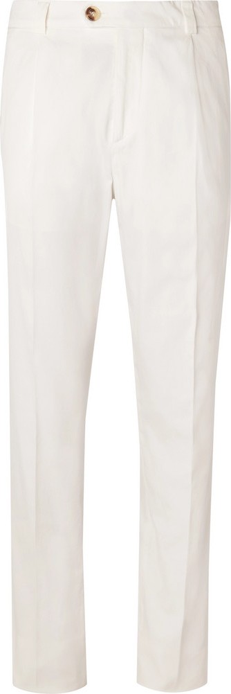 Brunello Cucinelli Tapered Cotton-Blend Twill Trousers