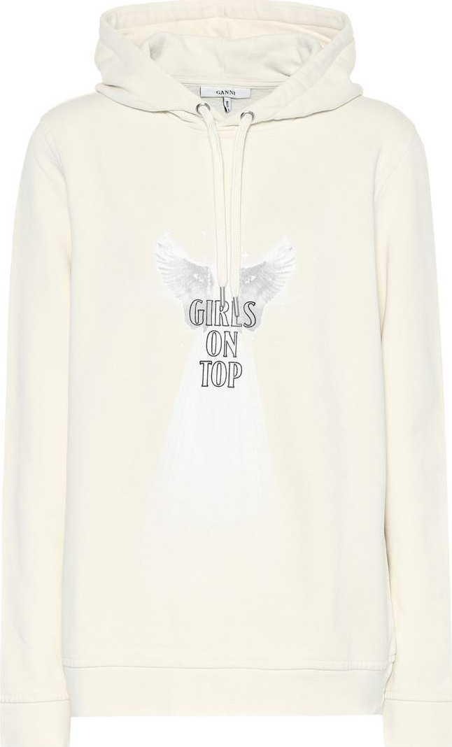 Ganni Printed cotton hoodie