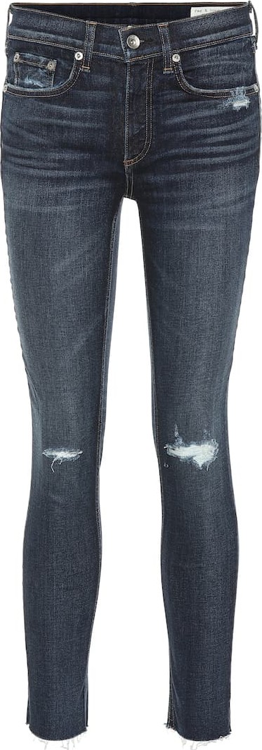 Rag & Bone Distressed high-waisted skinny jeans
