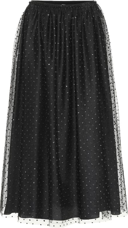 RED Valentino Dotted tulle midi skirt
