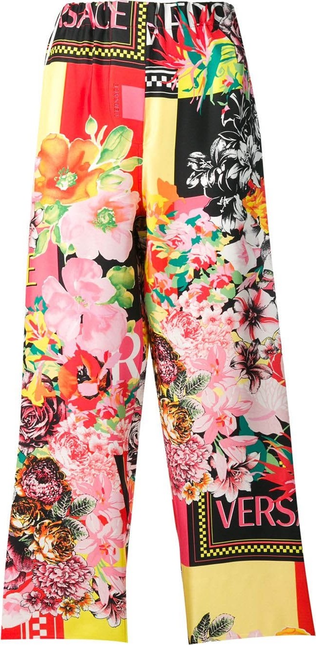Versace Silk Floral Pants