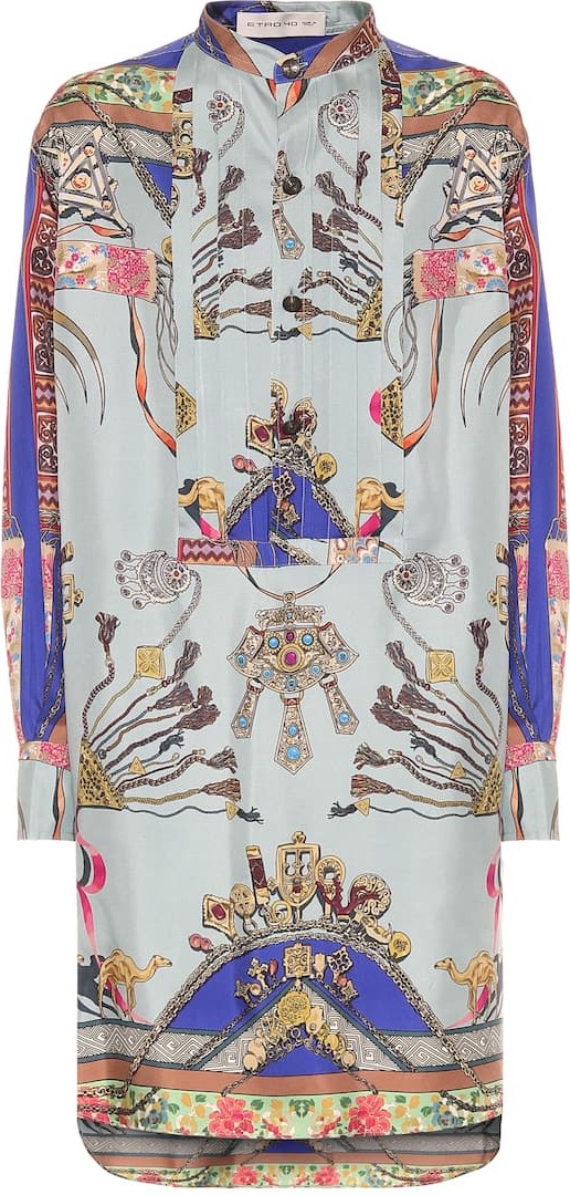 Etro Printed silk shirt dress