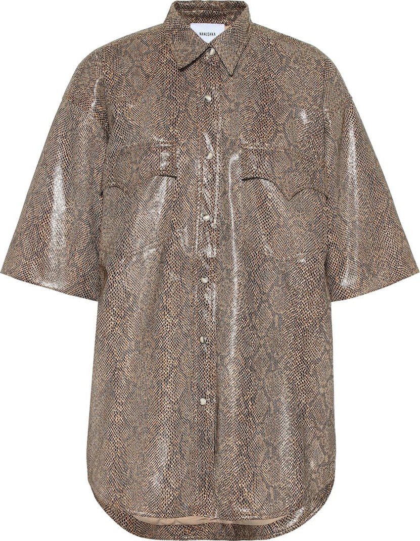 Nanushka Seymour faux leather top