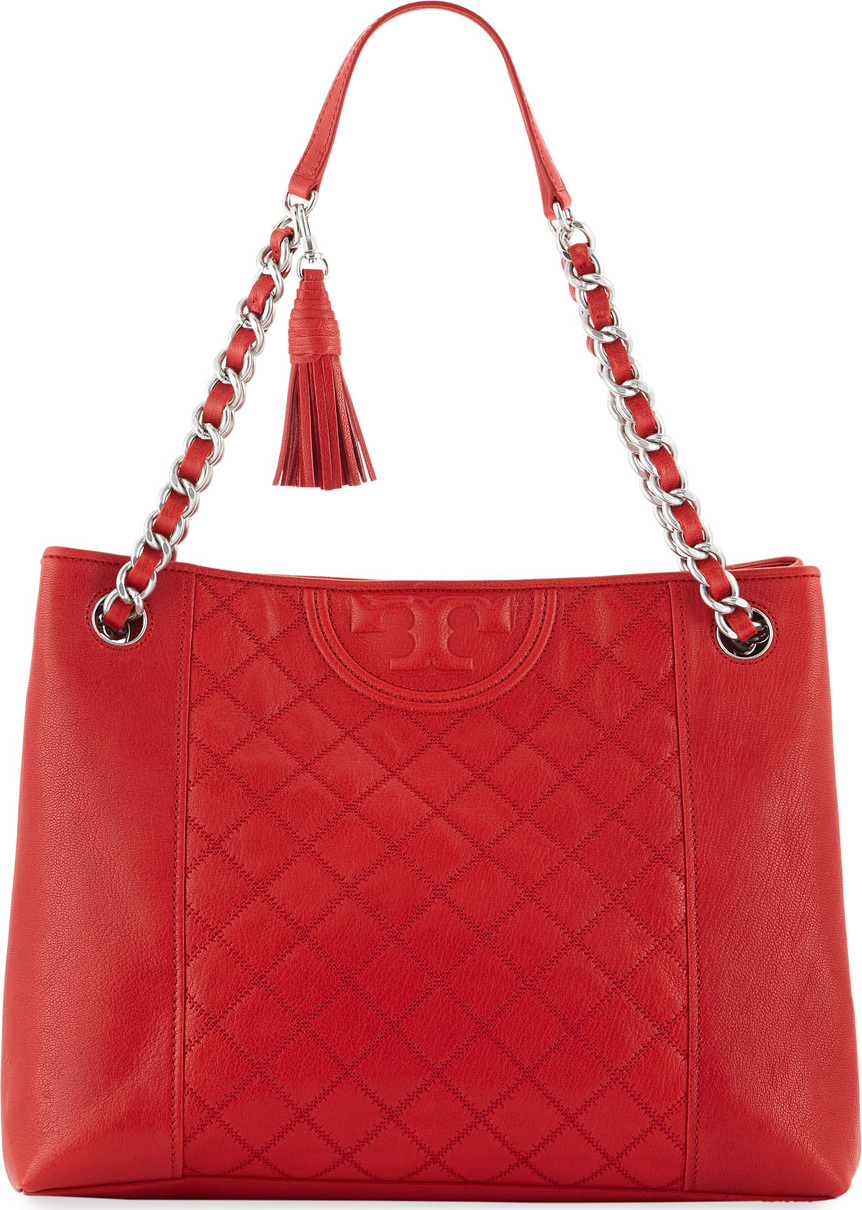 Tory Burch Fleming Distressed Leather Tote Bag