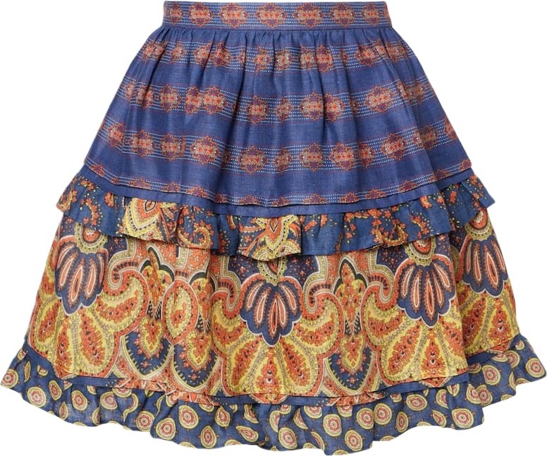 Valentino - Voyage Imaginaire tiered linen miniskirt