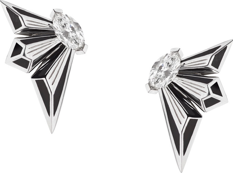 Stephen Webster Fly by Deco Drive 18k Diamond Stud Earrings