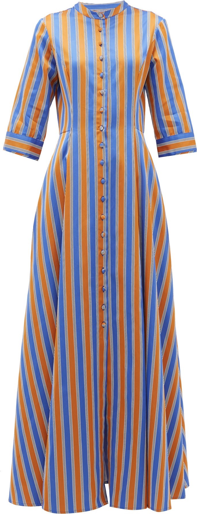 Evi Grintela El Bahia striped cotton-poplin maxi shirtdress