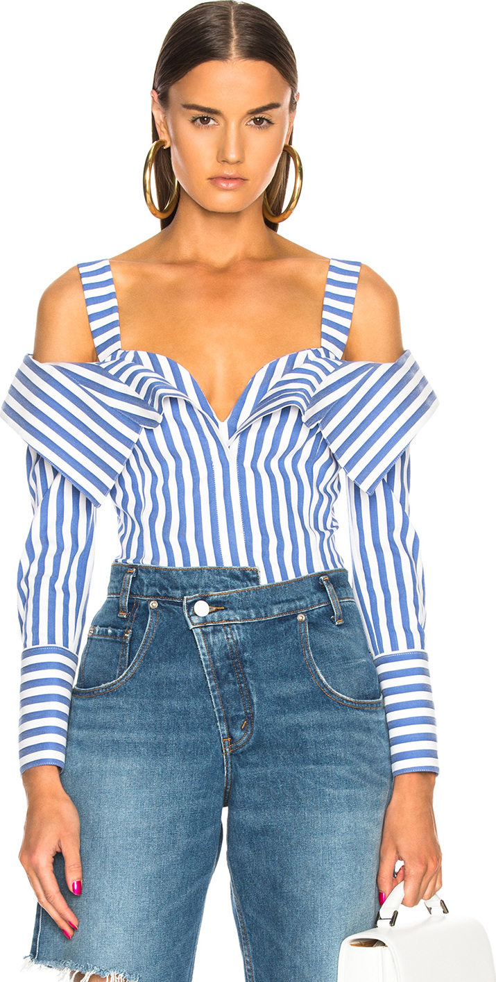 Monse Flap Front Stripe Top