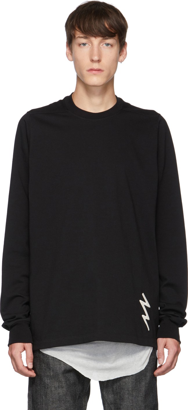 Rick Owens Black Lightning Bolt Sweatshirt