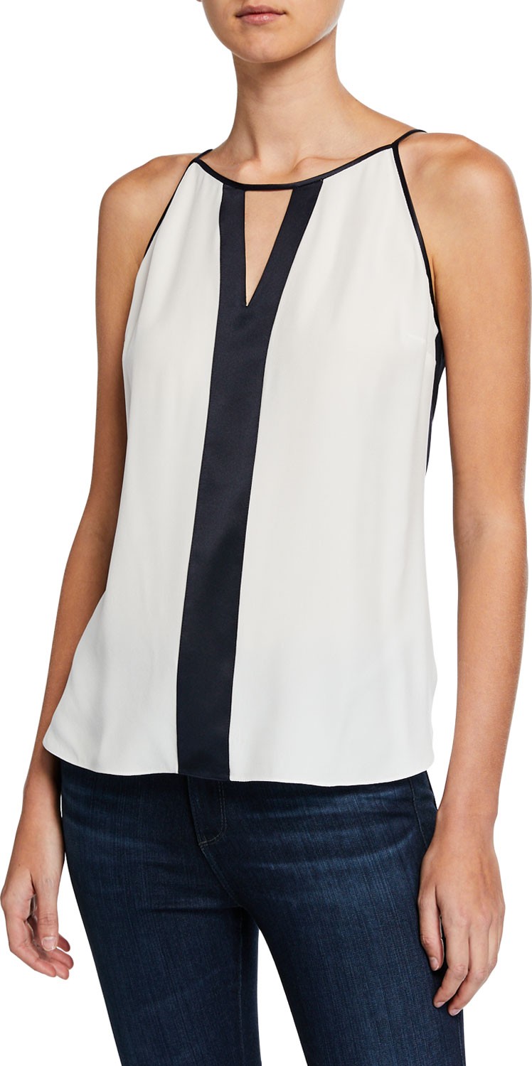 Elie Tahari Hailey Colorblock Sleeveless Top