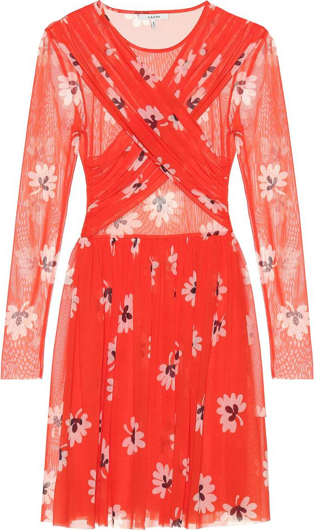 Ganni Floral-printed minidress
