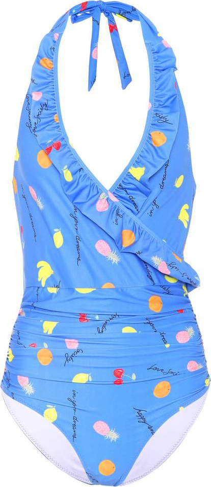 Ganni Dexies halterneck swimsuit