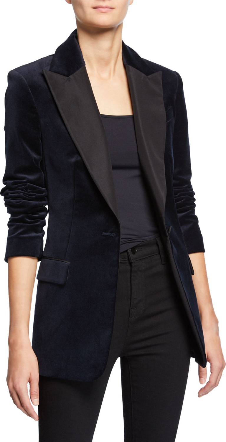 A.L.C. Steele One-Button Velvet Jacket A.L.C. Steele One-Button Velvet Jacket