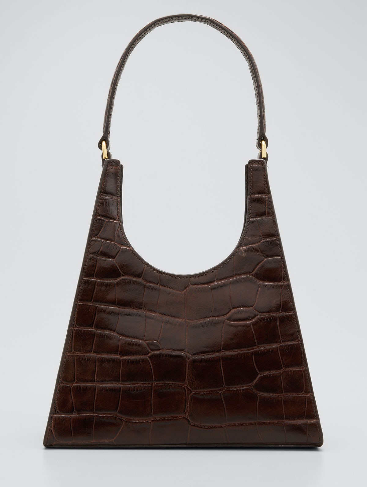 Staud Rey Croc-Embossed Hobo Bag