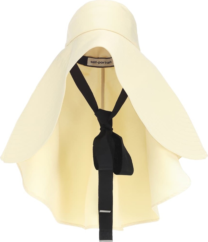 Self Portrait Ribbon-trimmed oversized hat