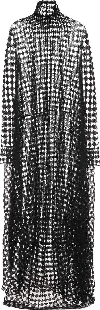Jil Sander Cotton-blend mesh maxi dress