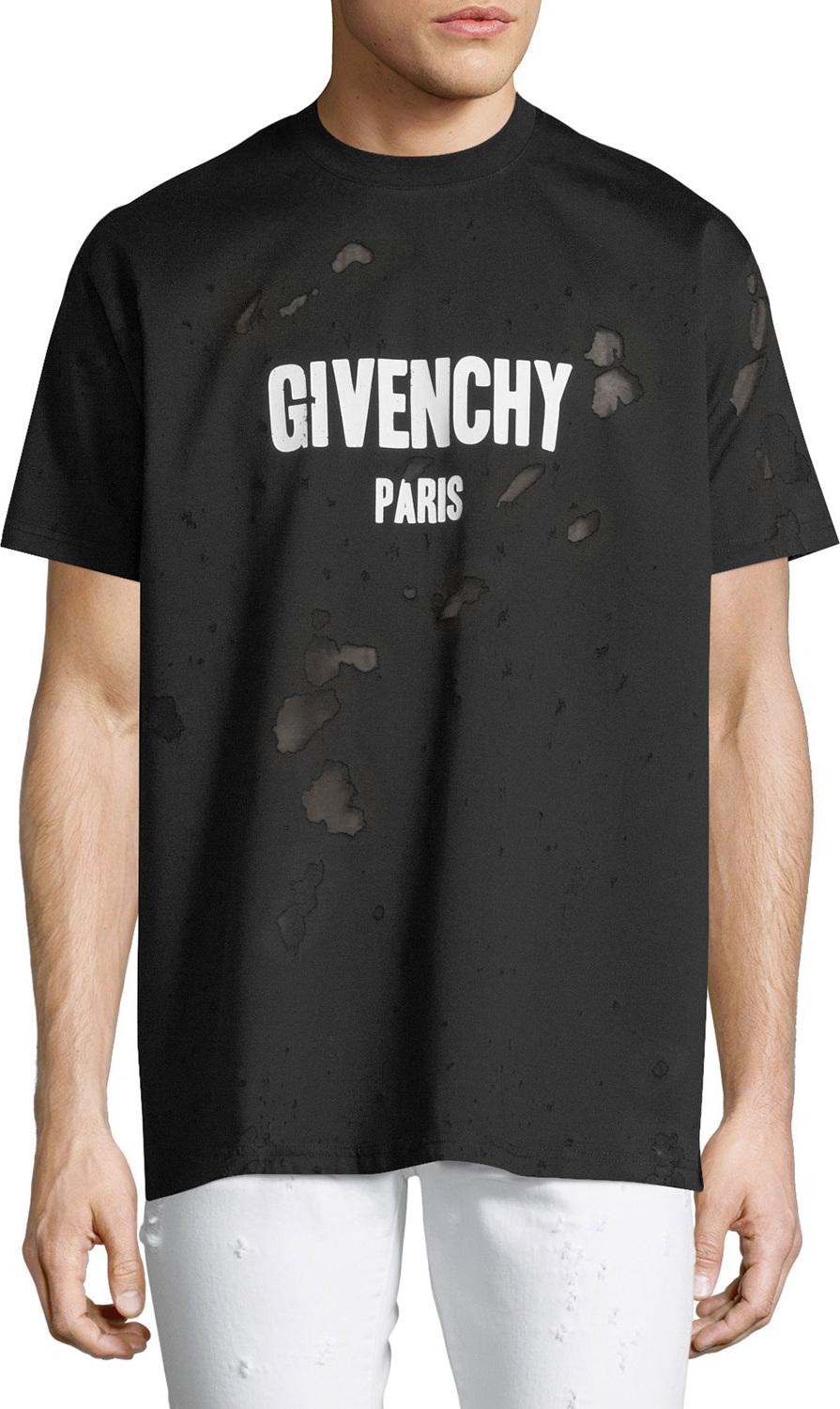 Givenchy Columbian Logo-Graphic Destroyed T-Shirt