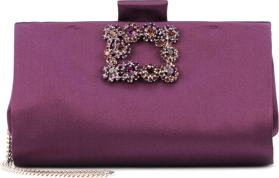 Roger Vivier Soft Flowers embellished clutch