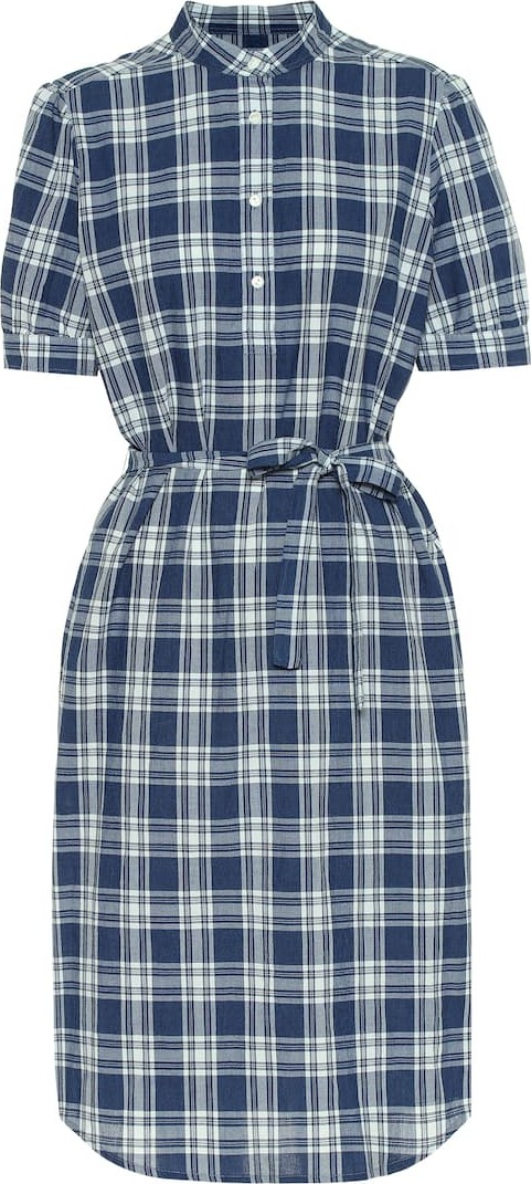 A.P.C. Clea checked cotton midi dress