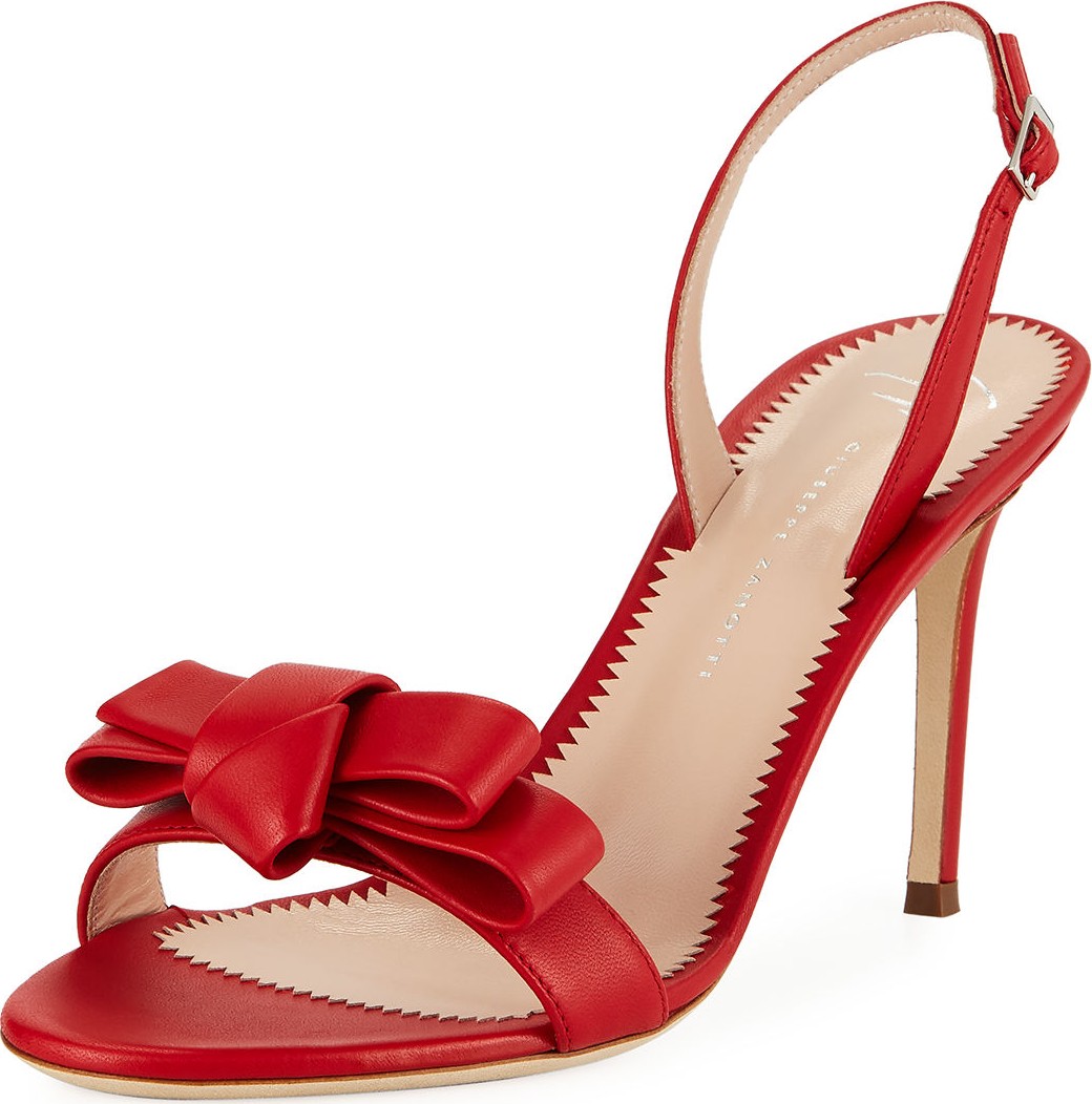 Giuseppe Zanotti Bow Leather Strappy Sandals