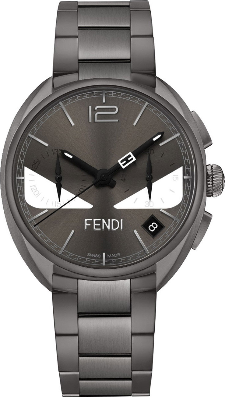 Fendi 40mm Momento Bugs Bracelet Watch, Gray