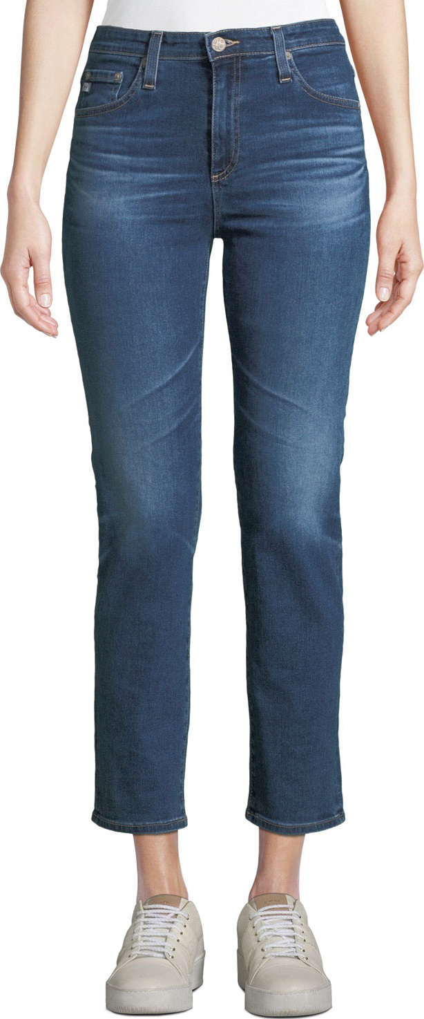 AG Jeans Isabelle High-Rise Cropped Straight-Leg Jeans