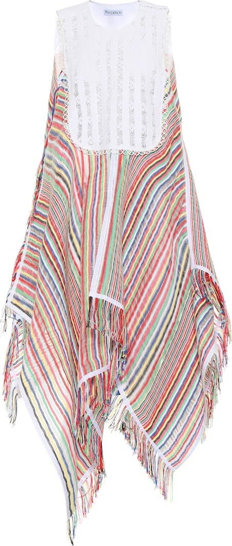 J.W.Anderson Striped cotton-jacquard midi dress