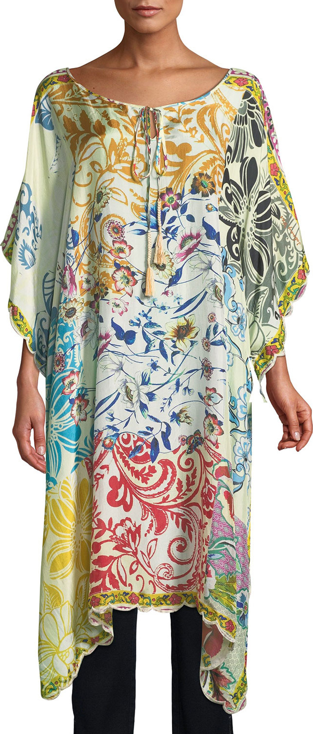 Johnny Was Damour Printed Silk Georgette Caftan