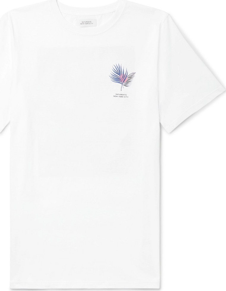 SATURDAYS NYC Printed Cotton-Jersey T-shirt