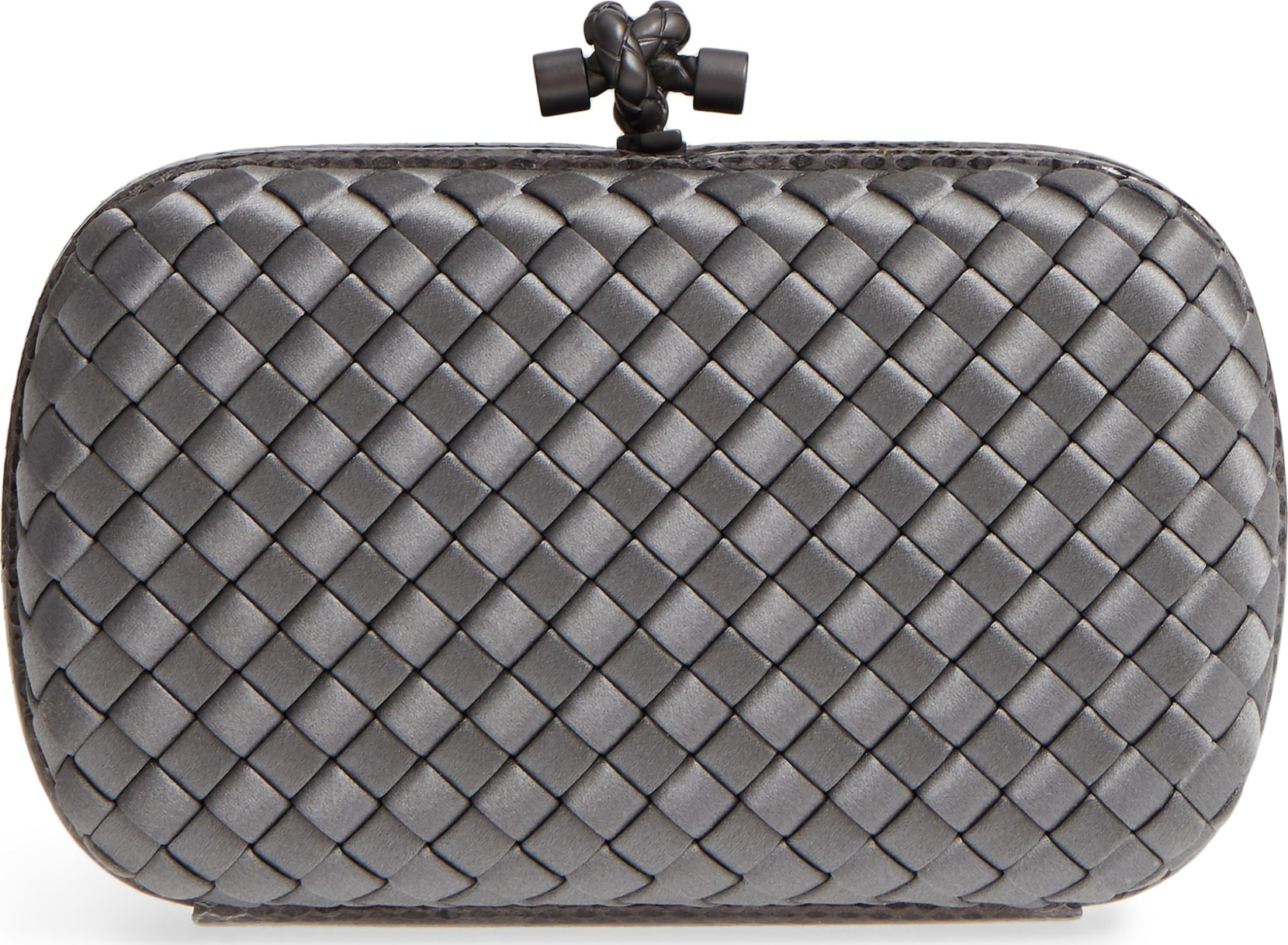 Bottega Veneta New Satin & Genuine Snakeskin Knot Clutch