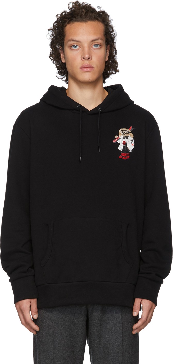 Ralph Lauren Purple Label Black Ski Bear Hoodie