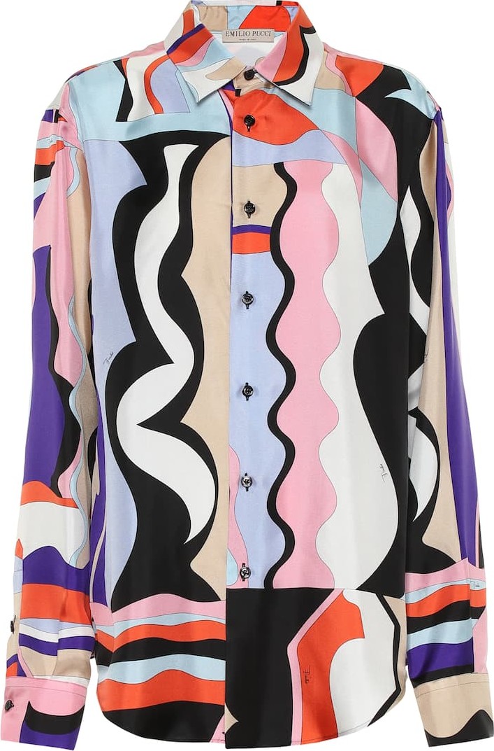 Emilio Pucci Printed silk-twill blouse