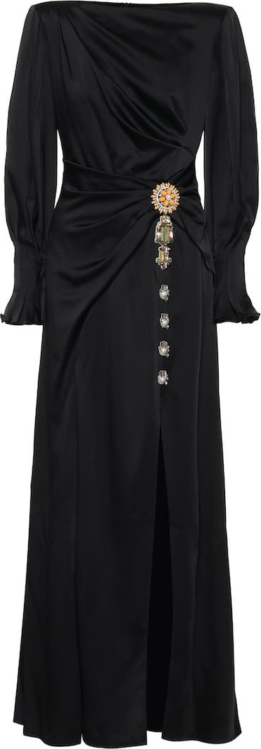 Peter Pilotto Embellished satin maxi dress