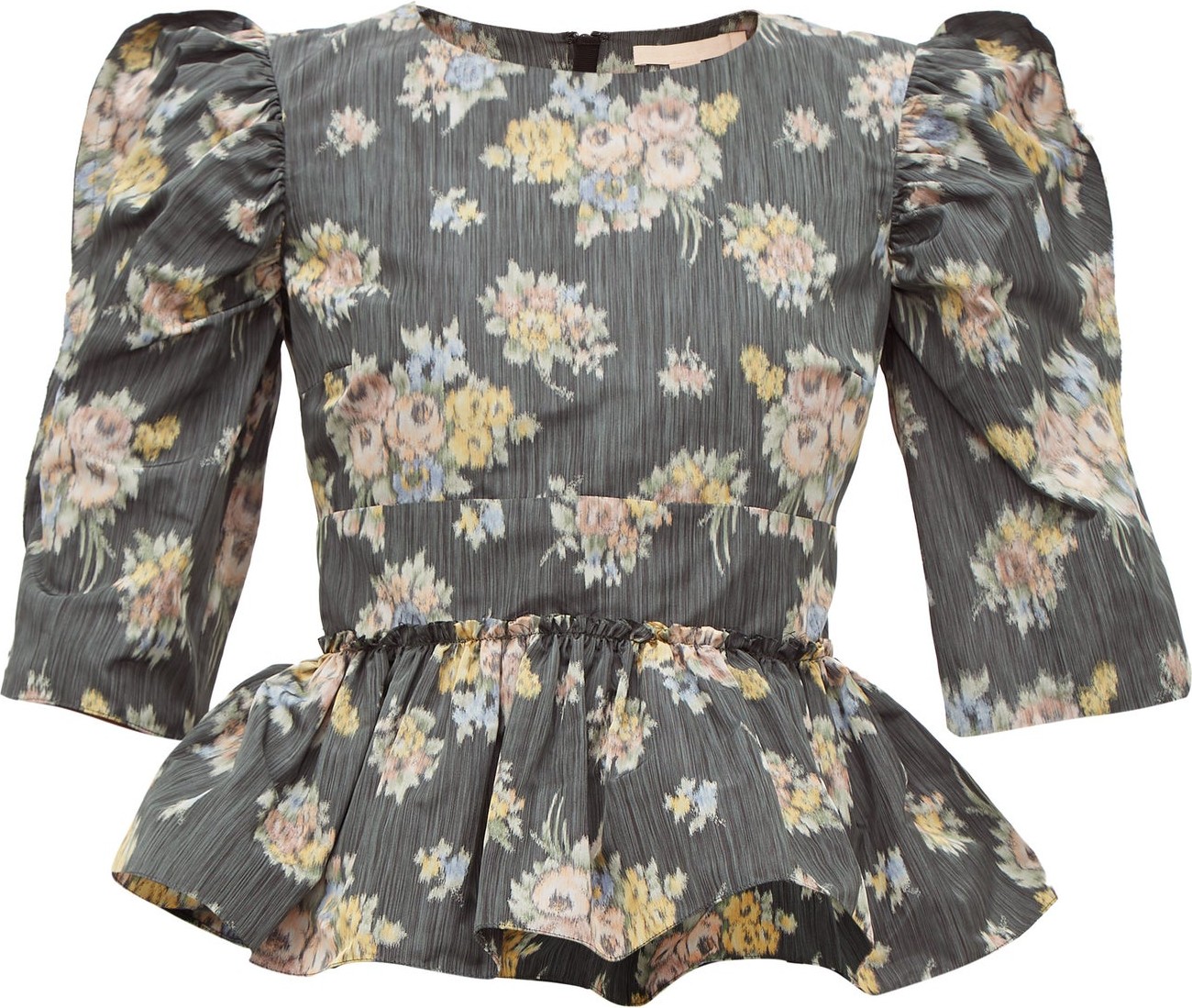 Brock Collection Peplum-hem floral-jacquard top