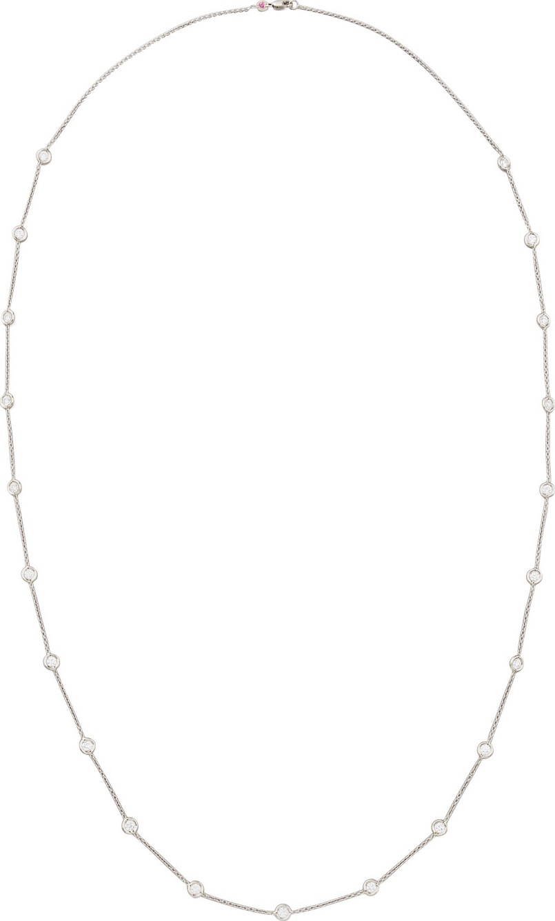 Roberto Coin 36" White Gold Diamond Station Necklace, 4.18ct