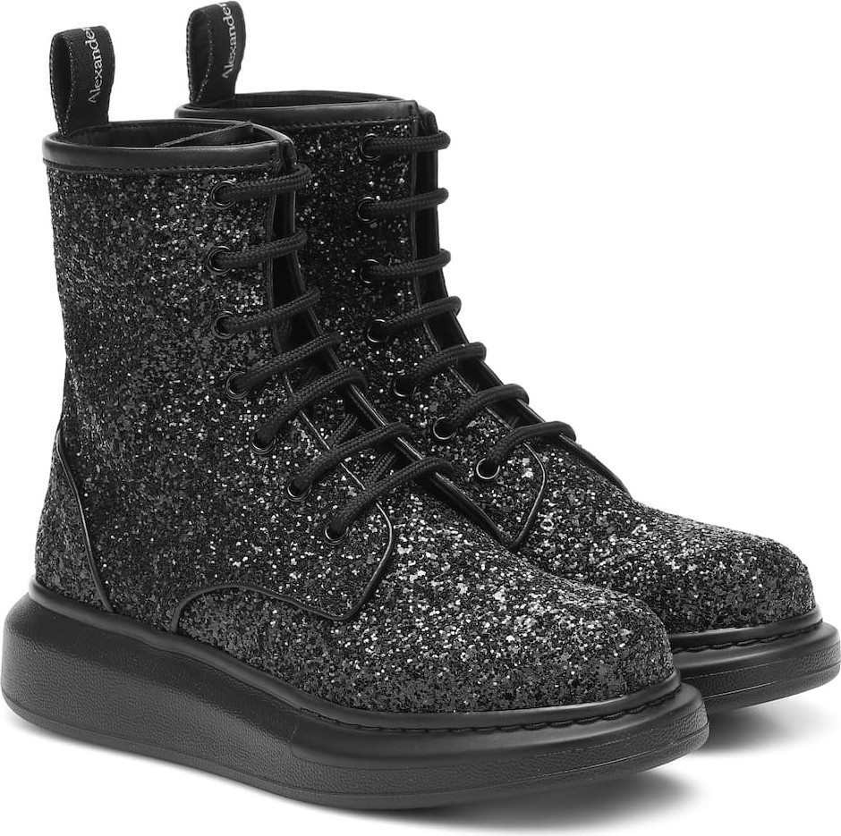 Alexander McQueen Glitter leather ankle boots