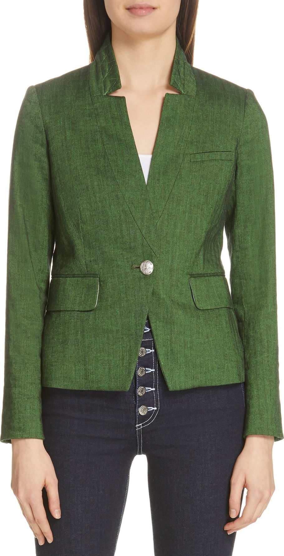 Veronica Beard Farley Linen Blend Dickey Jacket