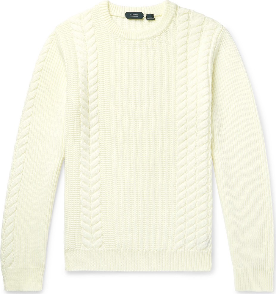 Incotex Slim-Fit Cable-Knit Virgin Wool Sweater