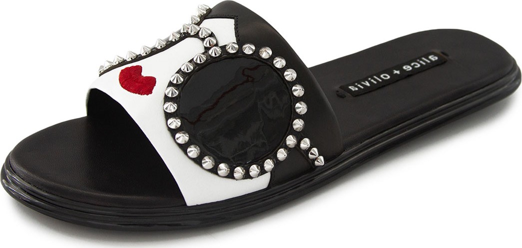 Alice + Olivia Valma Stace-Face Flat Slide Sandals