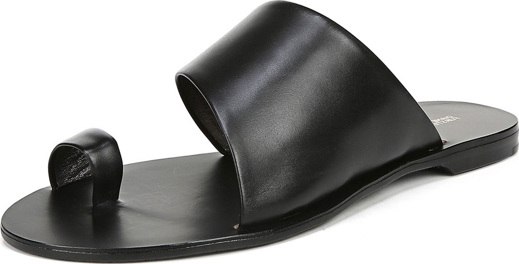 DIANE von FURSTENBERG Brittany Leather Flat Slide Sandals