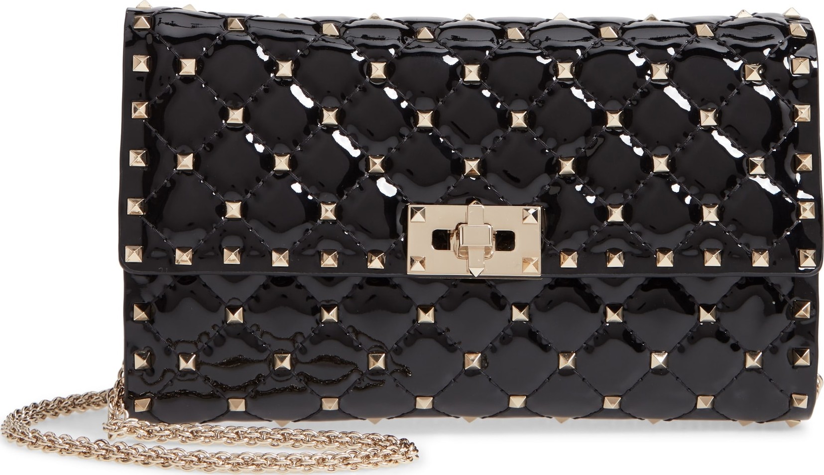 Valentino Rockstud Patent Leather Clutch