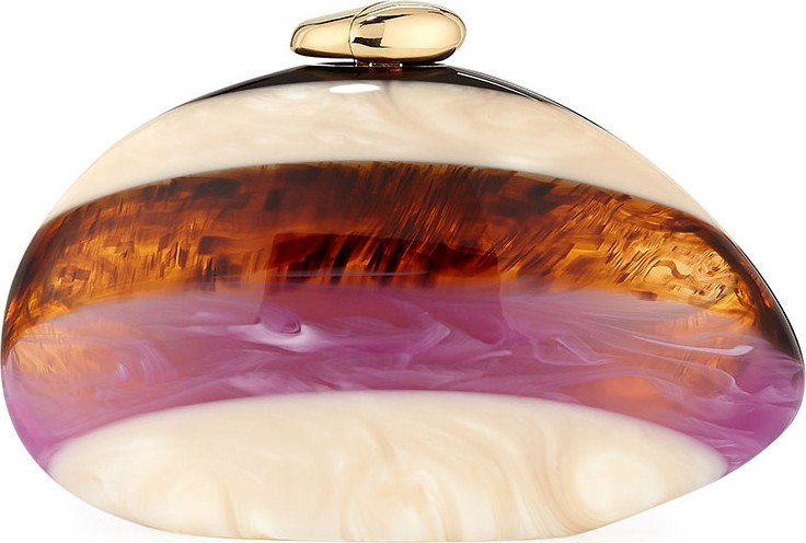 Benedetta Bruzziches Ariel Glossy Colorblocked Clutch Bag