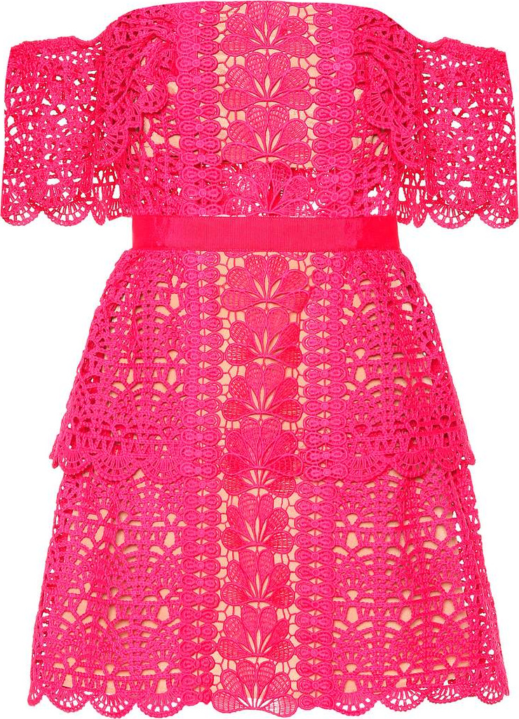 Self Portrait Tiered lace minidress